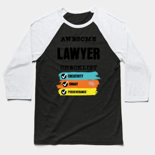 Lawyer Dad Checklist Baseball T-Shirt